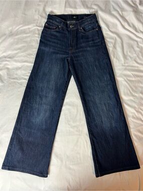 7 For All Mankind Lotta Tailorless High-Rise Wide-Leg Jeans Deep Sea – 26